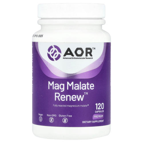 Advanced Orthomolecular Research AOR, Mag Malate Renew™, 120 капсул