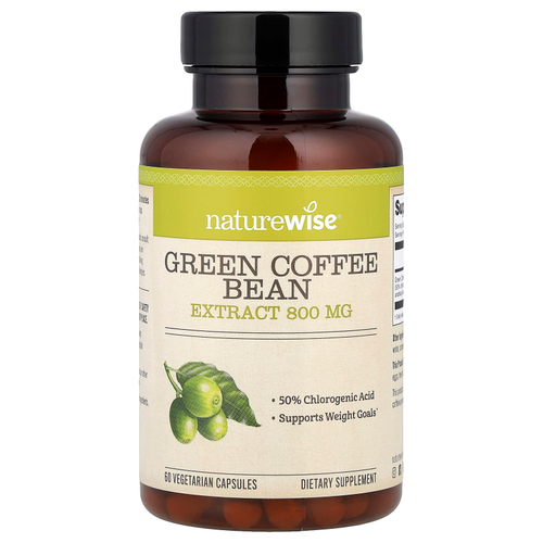 NatureWise, экстракт зерен зеленого кофе, 800 мг, 60 вегетарианских капсул