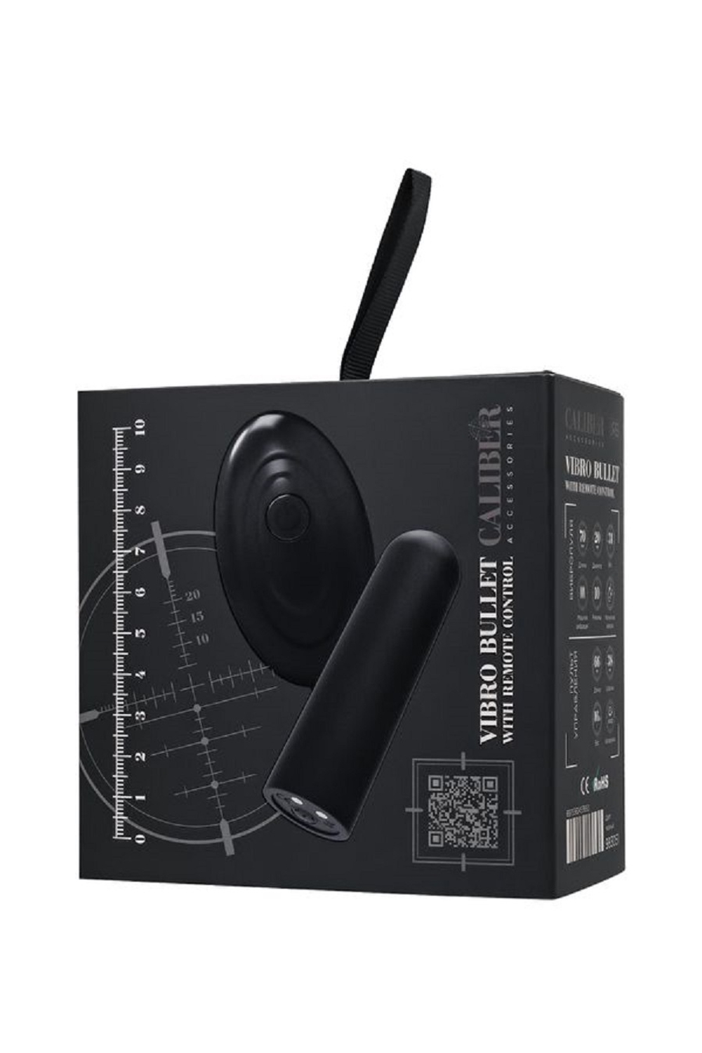 Вибропуля RealStick Caliber черная с пультом