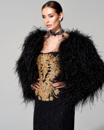 Кардиган из премиальных перьев страуса