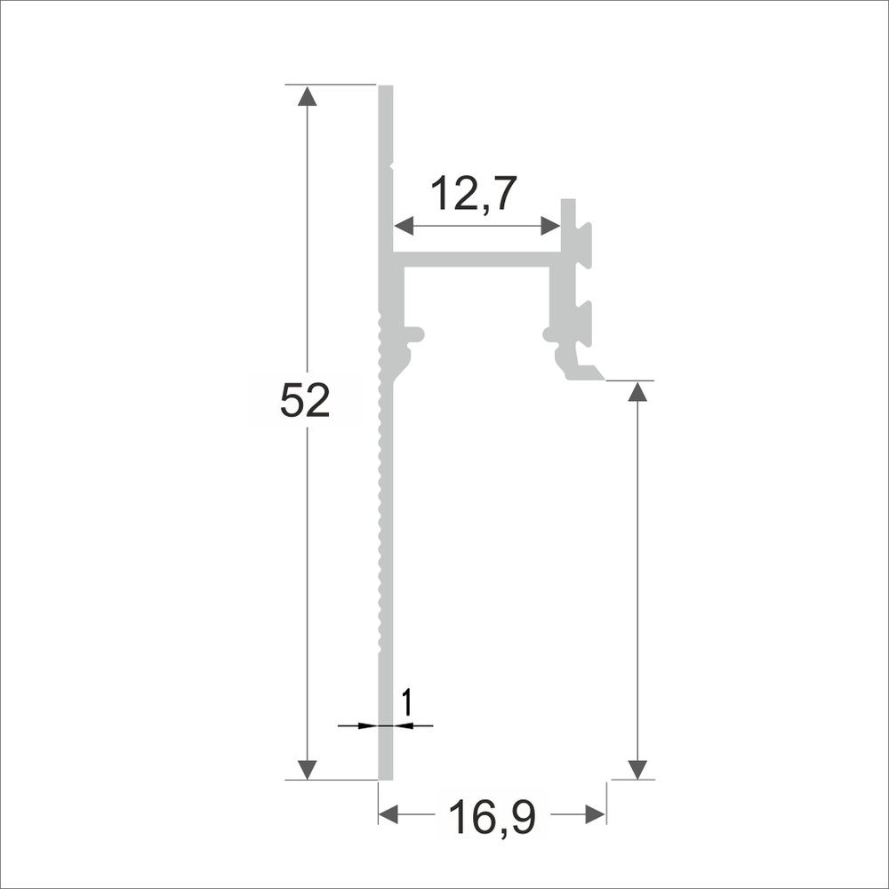 Алюминиевый теневой профиль с подсветкой ПО-195 2700 мм