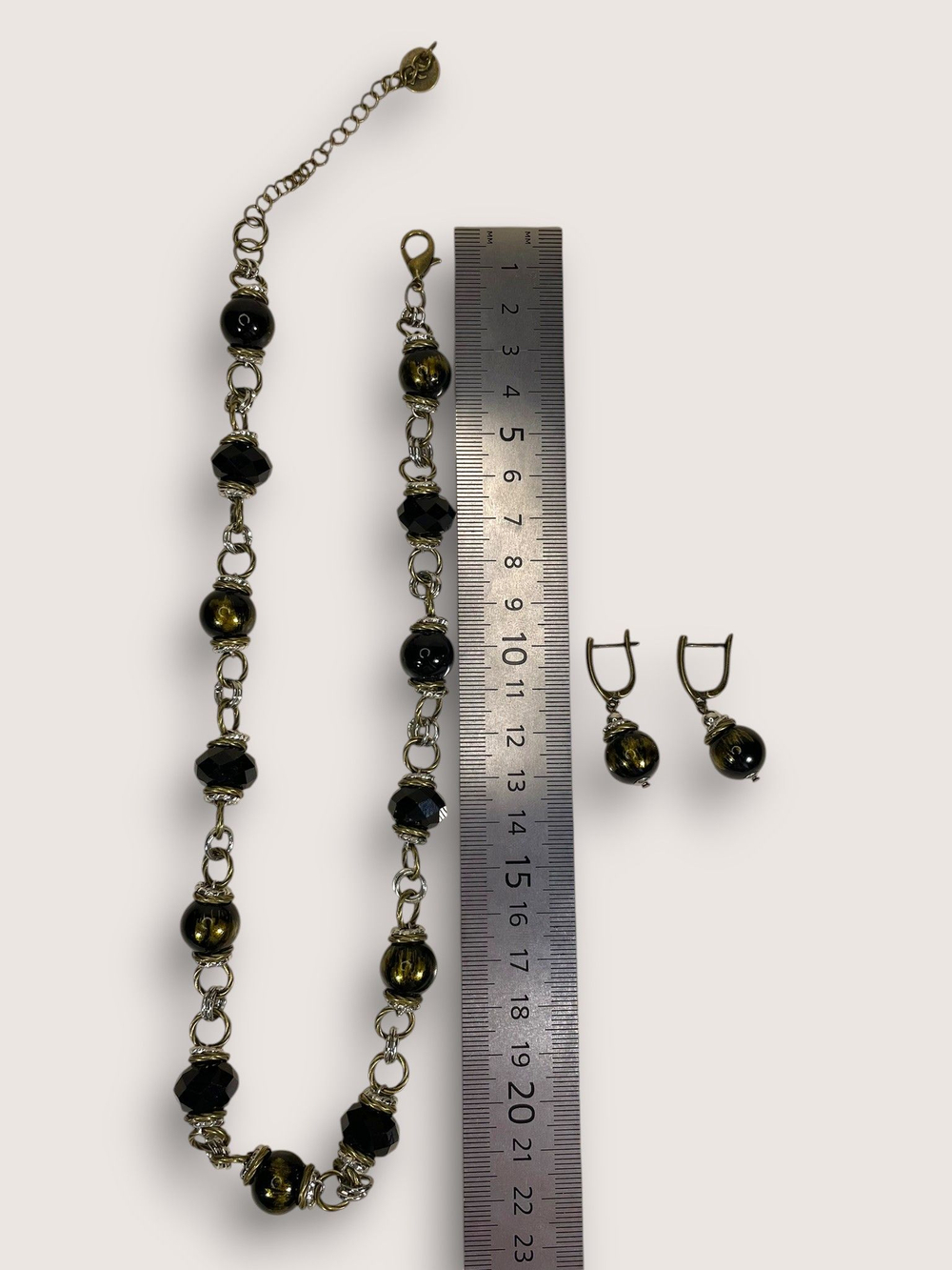 Комплект колье и серьги муранское стекло