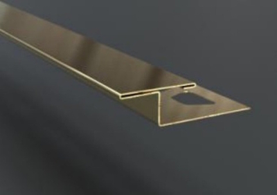 Профиль Т-образный с фиксацией под покрытие составной, латунь полированная
