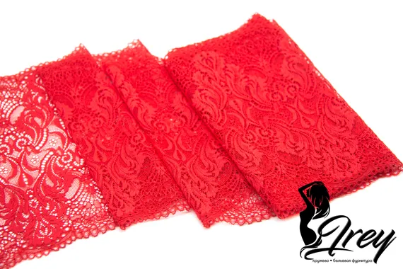 03-90 Кружево эластичное 22 см, красный 100
