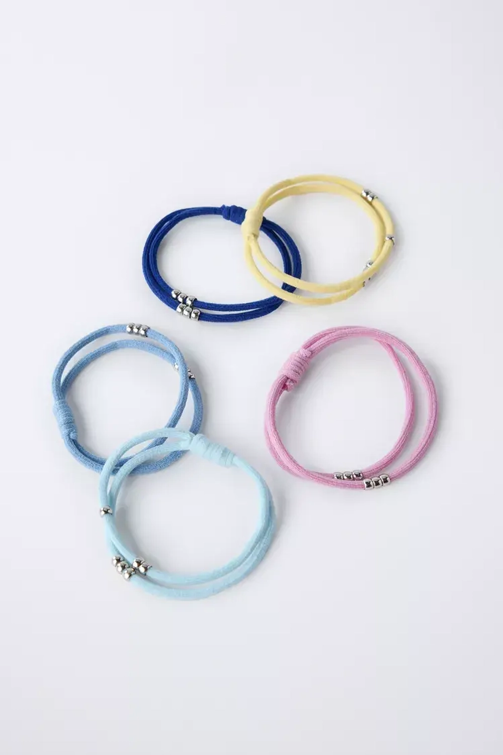 ZARA НАБОР ИЗ 5 РЕЗИНОК С БУСИНАМИ, РАЗНОЦВЕТНЫЙ