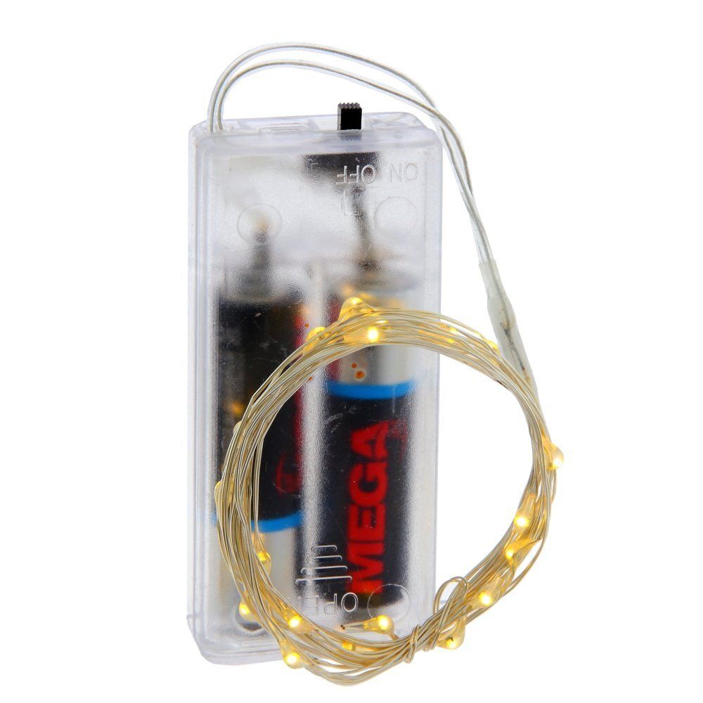 GAEM Электрогирлянда (20 теп белый, 2хАА, н/п), L210 W0,1 H0,2 см