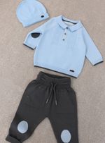 джемпер поло с брюками и шапочкой