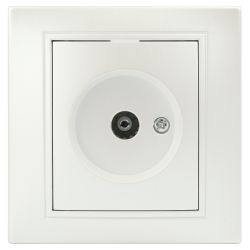 Розетка Intro Plano 1-301-06 TV одиночная, IP20, СУ, перламутр | Intro Plano