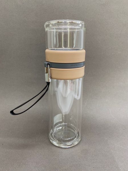 Фляга-термос стеклянная, двухслойная, две колбы 280 мл и 130мл