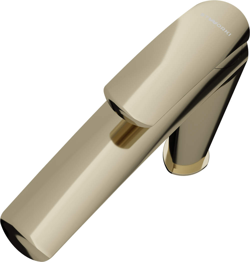 Смеситель для раковины STWORKI Гётеборг S03020GG глянцевое золото