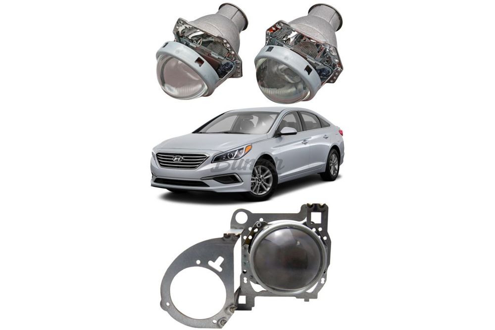 Готовый комплект для замены штатных галогеновых линз Hyundai Sonata 7 LF дорестайлинг 2014-2017