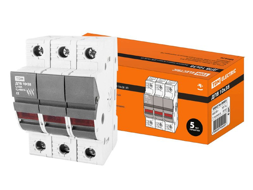 Держатель плавких вставок ДПВ 10*38 3П TDM