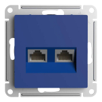 ATLASDESIGN РОЗЕТКА двойная компьютерная RJ45+RJ45 кат. 5e, механизм, АКВАМАРИН
