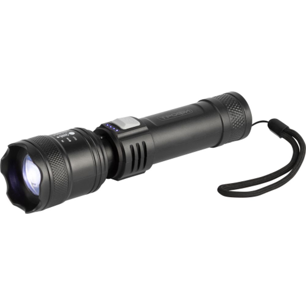 Светодиодный фонарь Трофи UA-103 аккумуляторный 7 Вт оптический Zoom 3 режима powerbank | Универсальные  фонари