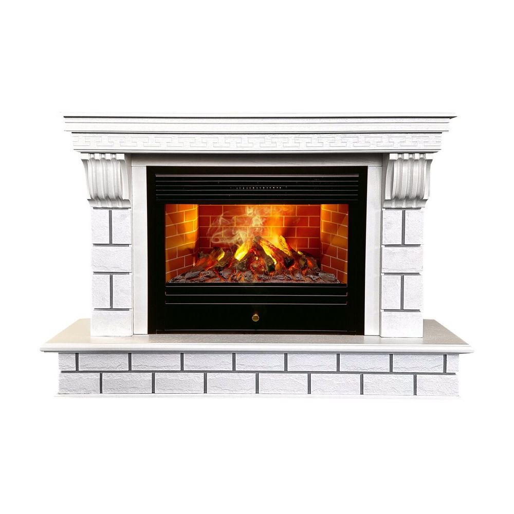 Электрокамин RealFlame Castle 26 WT молочный с очагом 3D Novara