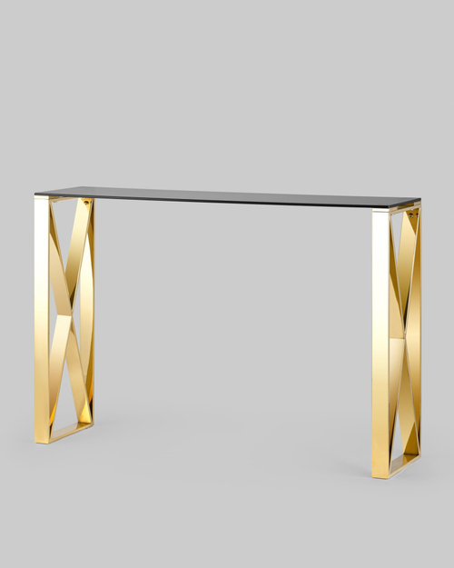 Консоль КРОСС 115*30 золото стекло smoke