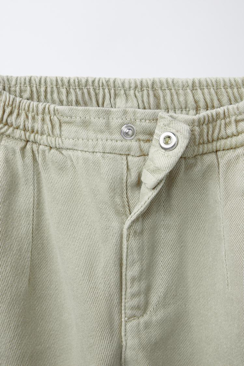 ZARA БРЮКИ-КАРГО ИЗ ТВИЛА, СВЕТЛЫЙ ХАКИ