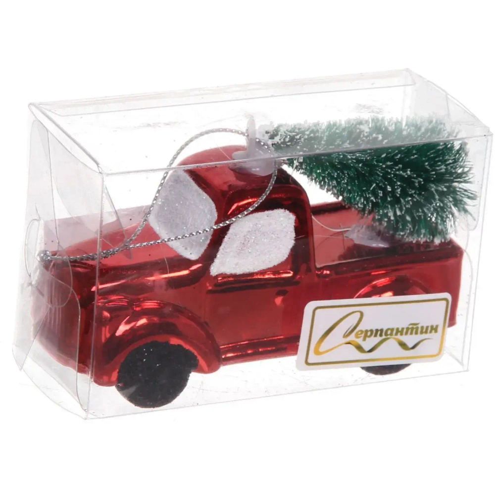 Ёлочная игрушка «Новогодний экспресс» 4*9*11 см, красный