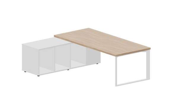 Стол Fortum на опорной сервисной тумбе (левый) 220(+0/15/30)х180х74см