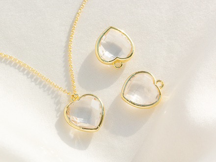 Подвеска "Сердце" 15мм, из прозрачного хрусталя