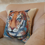 Наволочка гобеленовая декоративная для интерьерной подушки Бенгальский тигр 47х47