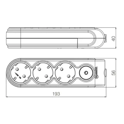 Удлинитель MAKEL 3 гнезда с заземлением с выключателем 3600 Вт 3 м
