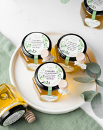 Набор свадебных бонбоньерок (свадебные комплименты для гостей) "Сладкие воспоминания", 6 баночек с медом по 140 грамм