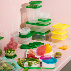 IKEA PRUTA  (ИКЕА ПРУТА)  -  Контейнер для продуктов, 17 штук, прозрачный/зеленый