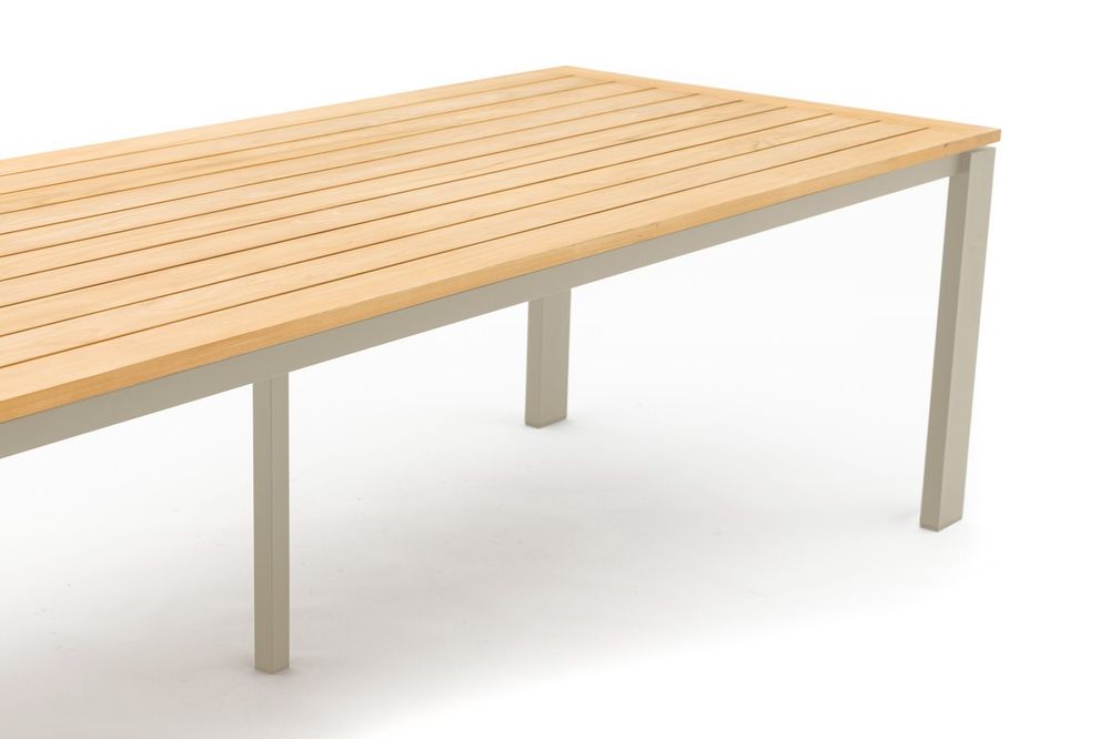 Lyon-Andy 220B+6N2R, комплект обеденной мебели бежевый/натуральный, алюминий/тик