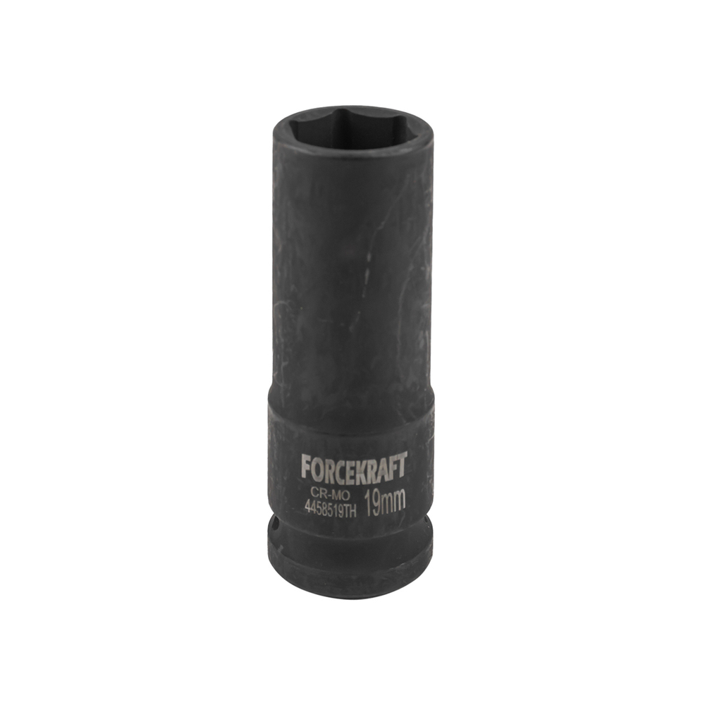 Головка ударная глубокая тонкостенная 19мм 6гр. 1/2''(85мм) FORCEKRAFT FK-4458519TH