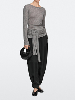 Massimo Dutti Миниатюрная сумка-полумесяц из кожи наппа, черный