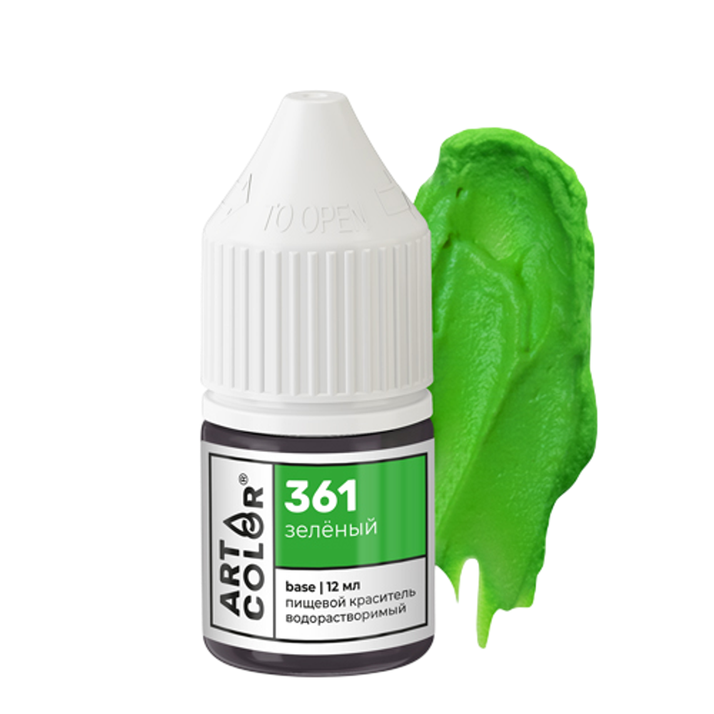 Зеленый пищевой гелевый краситель Art Color Base 12мл