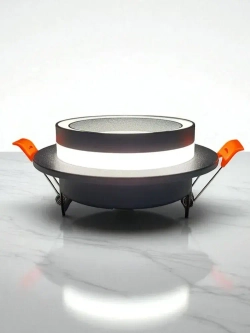 Встраиваемый, точечный потолочный светильник круг 2013 New Light GX53, черный металл, комплект 5шт