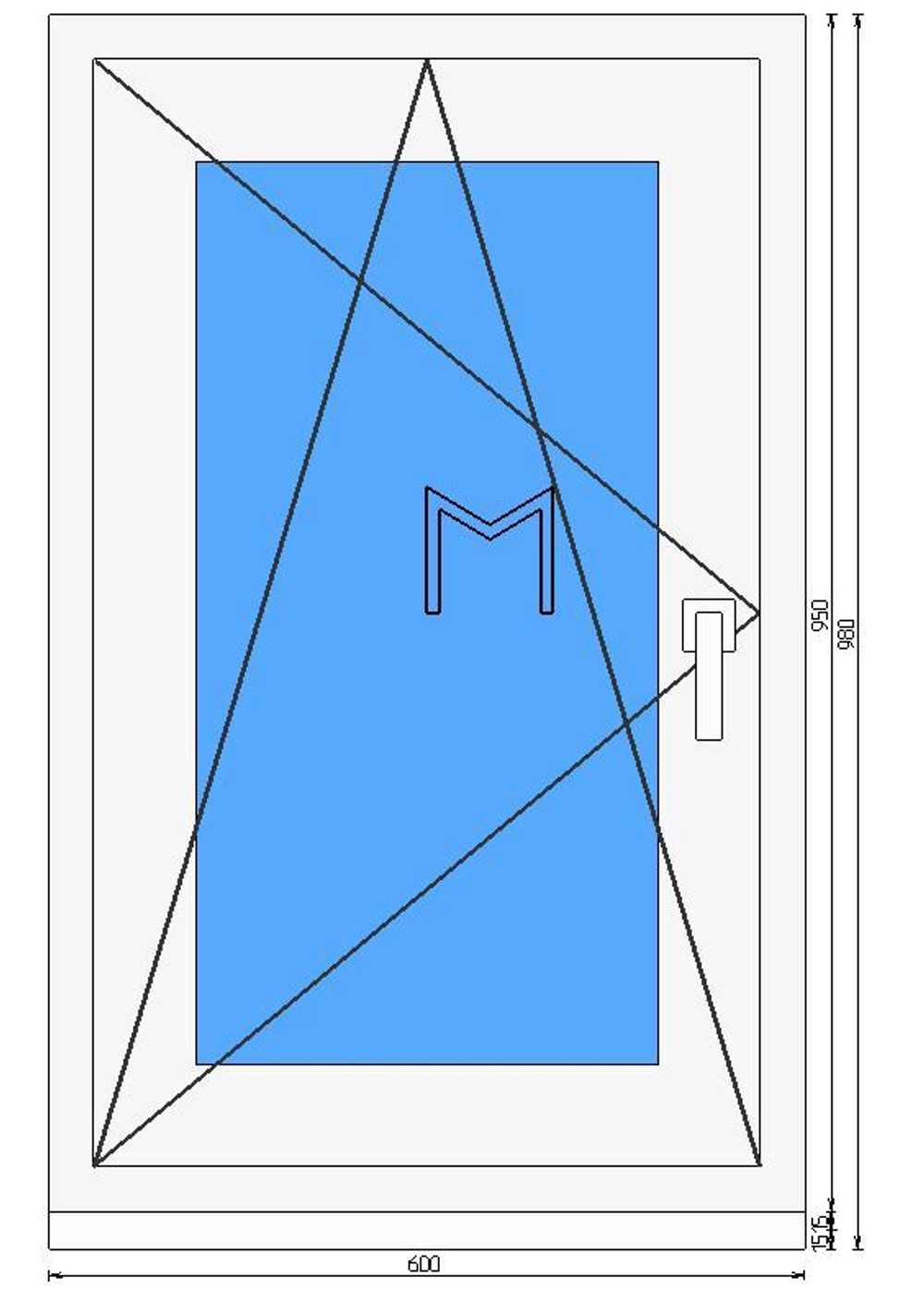 Пластиковое окно 950 х 600 ТермА ПрАктик