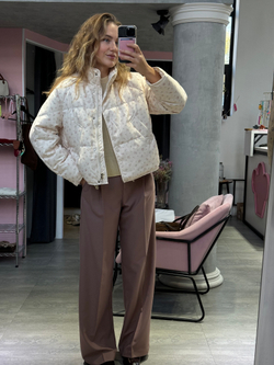 Пуховик Floral розовый