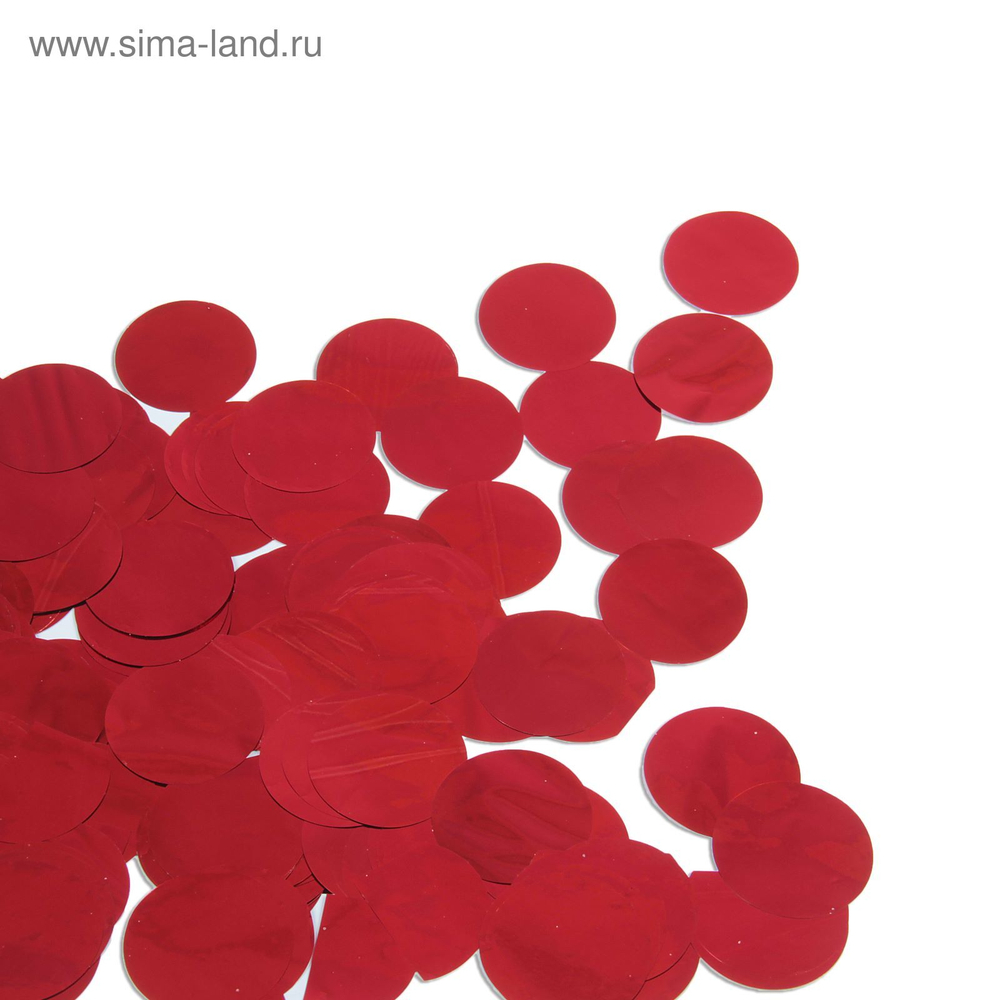 Конфетти фольга круги 2 см красный