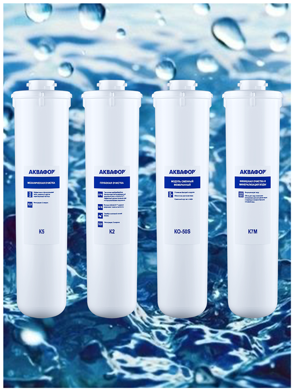 Фильтра Аквафор К5-К2-КО-50S-К7М для обратного осмоса