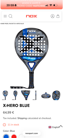 NOX, ES, PALA X-HERO BLUE (2026), Padel Racket