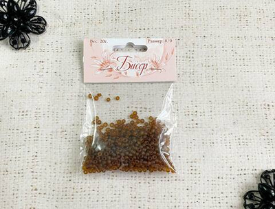 Бисер некалиброванный, 20 гр, размер 8/0, пр-во Китай