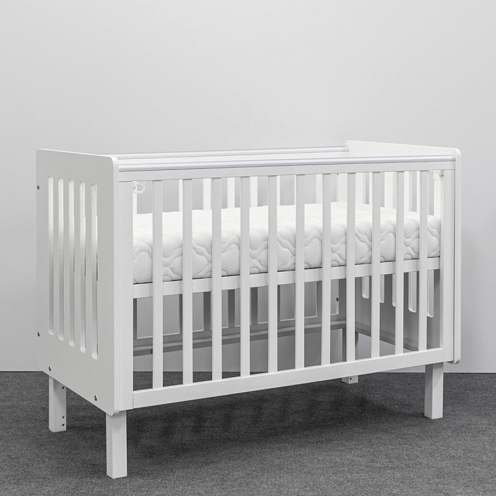 Кровать Antemi Mari 120х60 с ящиком Ник 14 б/б Белый + НиК 16 б Белый