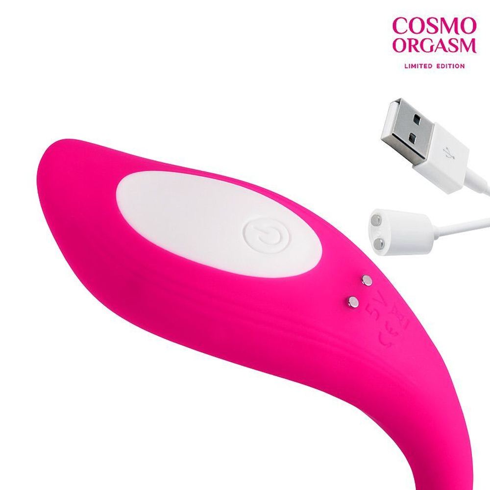 Вибратор со стимулятором клитора Cosmo CSM-23181, 20,8 см, гибкий