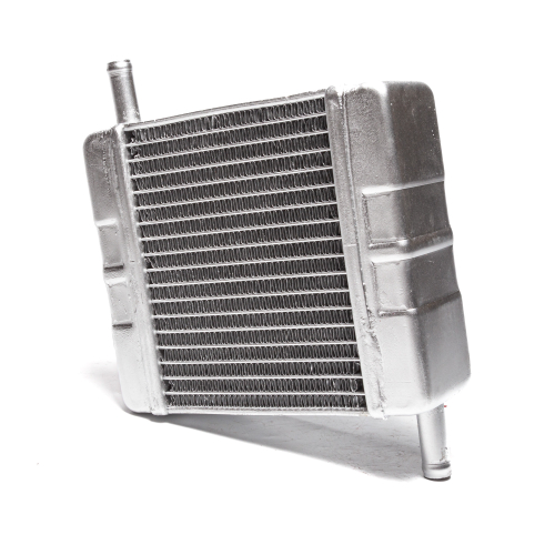 Радиатор отопителя, МТЗ, 3-х ряд., алюминиевый, патрубки в разные стороны