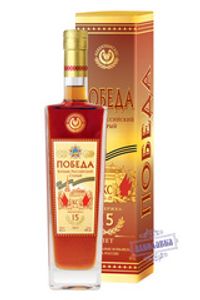 Novokubanskoe. CO Pobeda cognac 15 year-old in a gift box 0,5 L