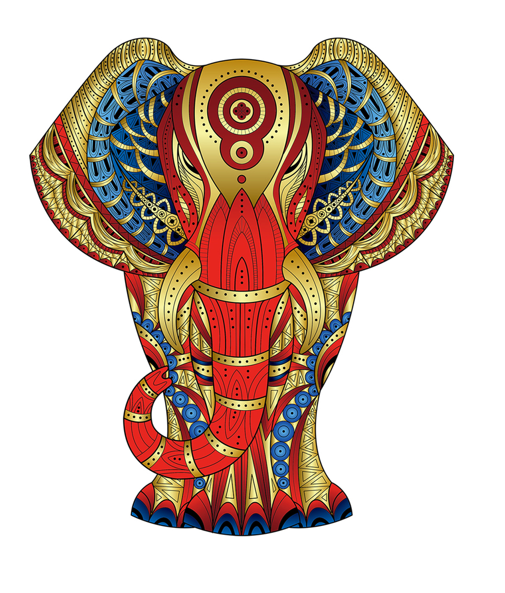 Деревянный пазл Eureka Rainbow Wooden Puzzle Elephant