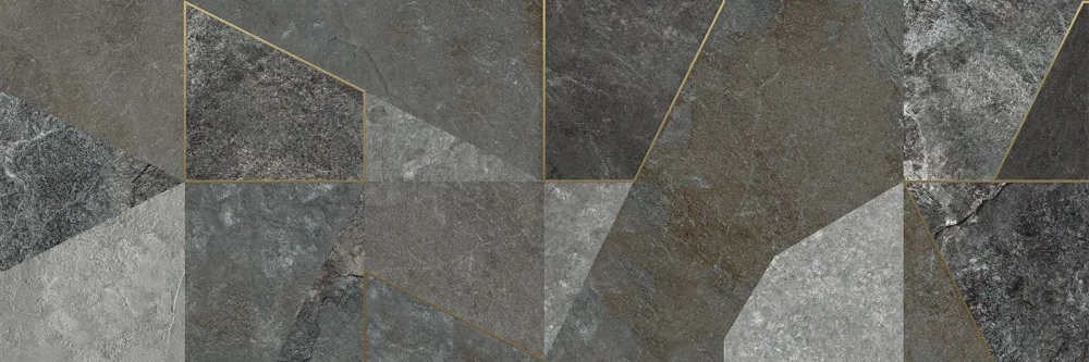 Настенная плитка Alma Ceramica TWU3090LAN74R Land 30x90 серая матовая под камень / геометрия