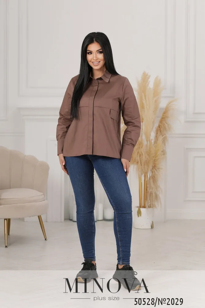 Блуза 2029-кофейный Minova