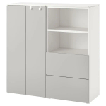 Шкаф - SMÅSTAD / SMАSTAD  IKEA /СМОСТАД  ИКЕА, 120x42x123 см, белый/серый