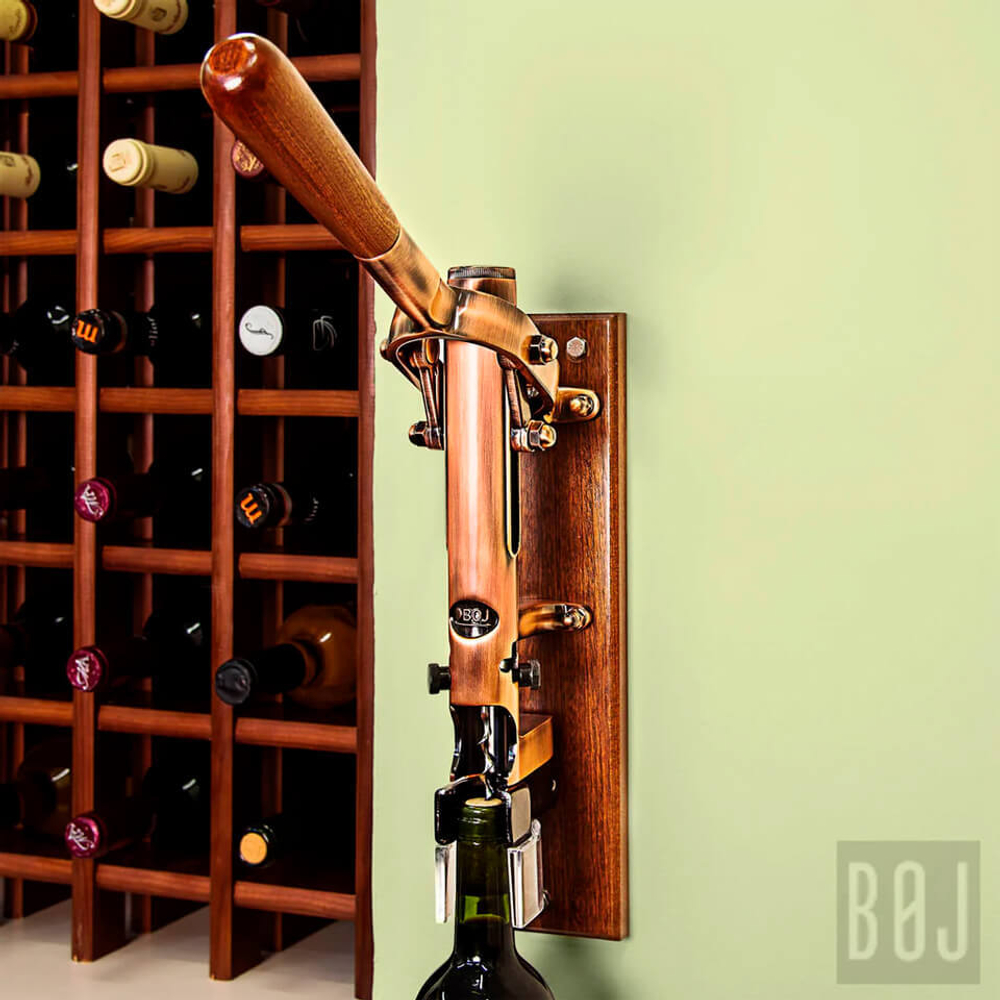 Штопор настенный для вина BOJ Traditional Wall Corkscrew Old Copper
