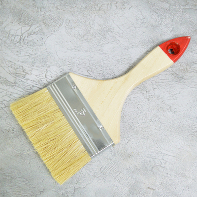 Кисть плоская 4" 100мм искусственная щетина, деревянная ручка
