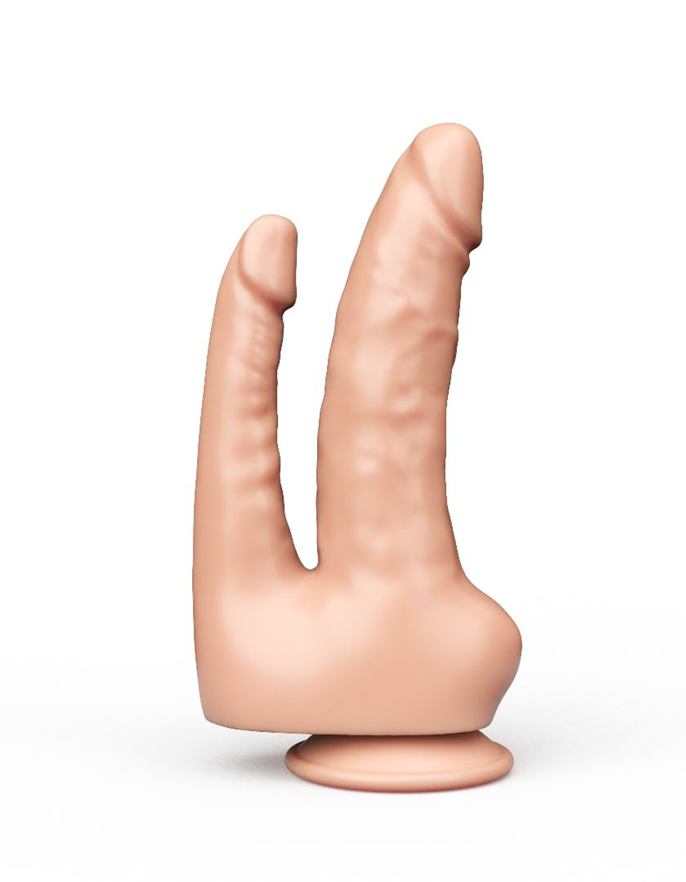 Двойной фаллоимитатор LOVETOY на присоске, гель, 16,5 см